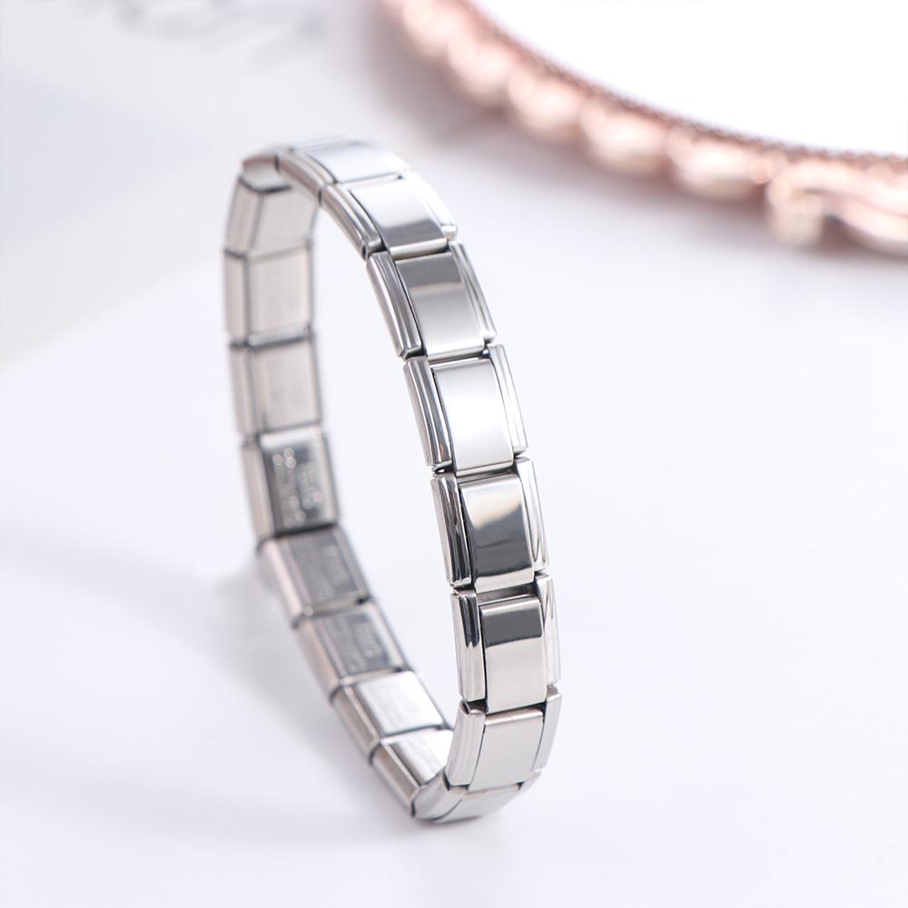 Эластичный итальянский стартовый браслет-шарм, ювелирное изделие, мужской браслет-манжета, простой браслет из нержавеющей стали, отпуск