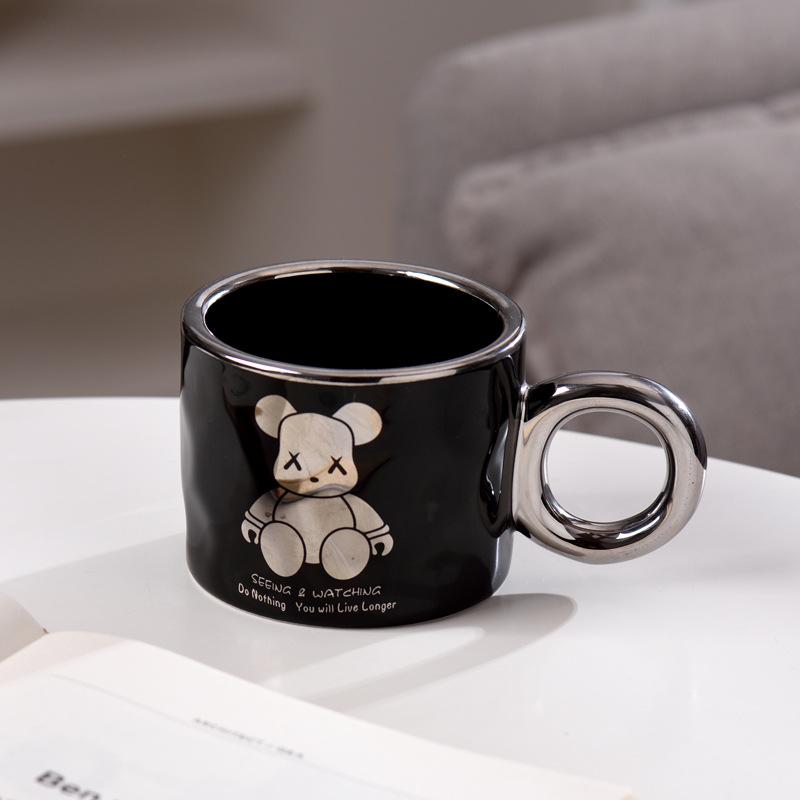 Легкая роскошная гальванизированная кружка керамическая чашка Instagram High Beauty Violent Bear чашка для воды креативная большая емкость HOUSE кофейная чашка