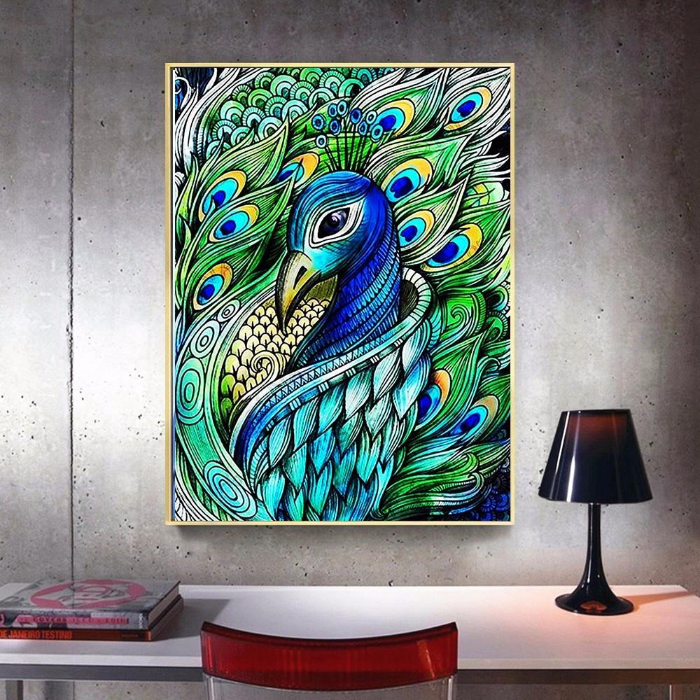 5d Алмазная картина Полная дрель Круглые изображения животных со стразами Алмаз