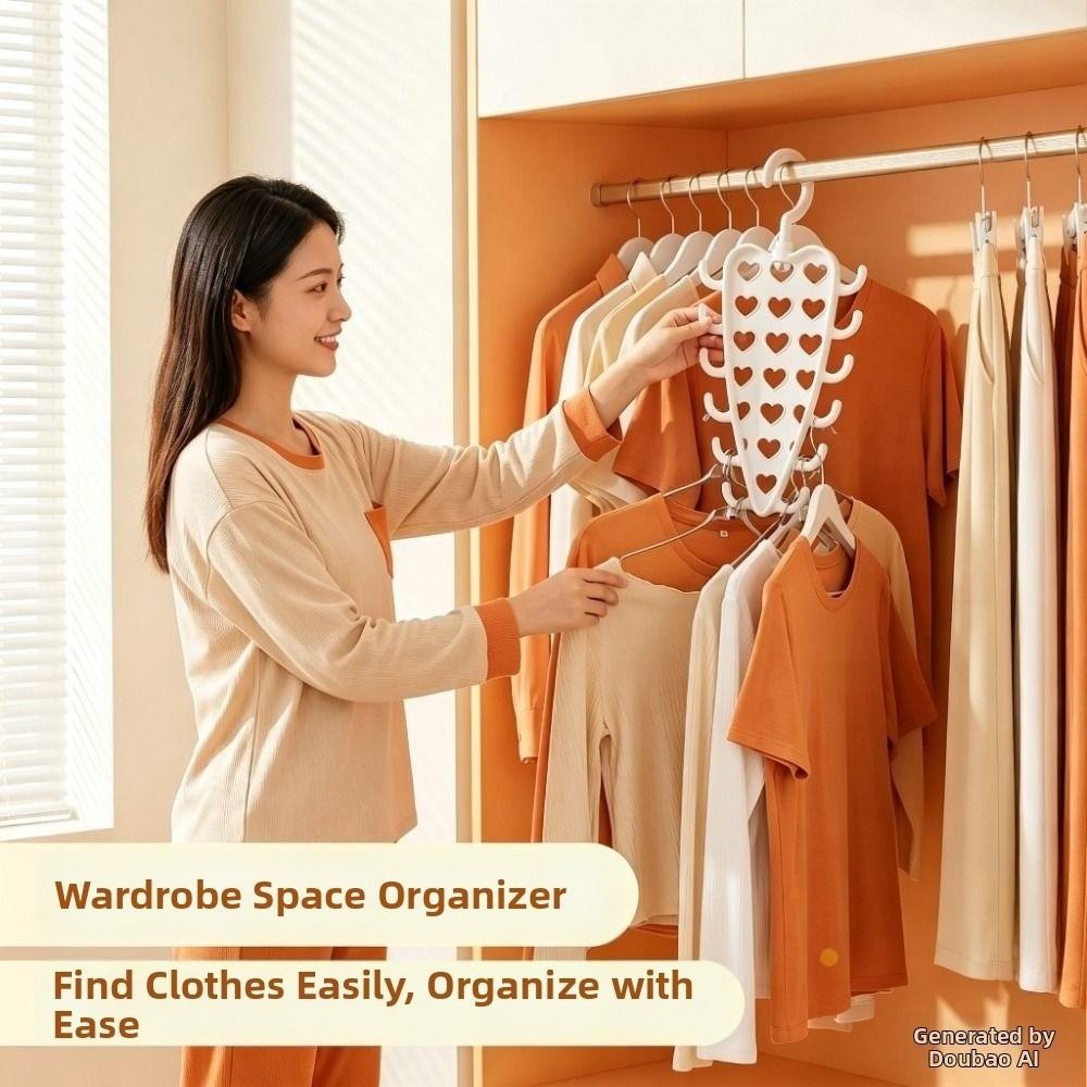 V Shaped Wall Mounted Rack Rotatable Hanger Organizer New Storage Rack for Wardrobe Dorm Room