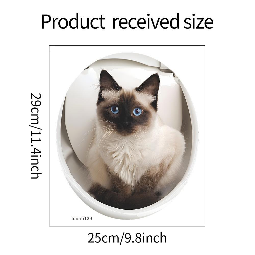 Комбинация мультфильм милый кот туалетный столб ванная комната украшение ванной декоративные настенные наклейки самоклеящиеся