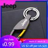 For Jeep Zinc Alloy Key Ring Car Keychain Customize Logo For Jeep Renegade Wagoneer Avenger Recon Wrangler JK Gladiator Compa