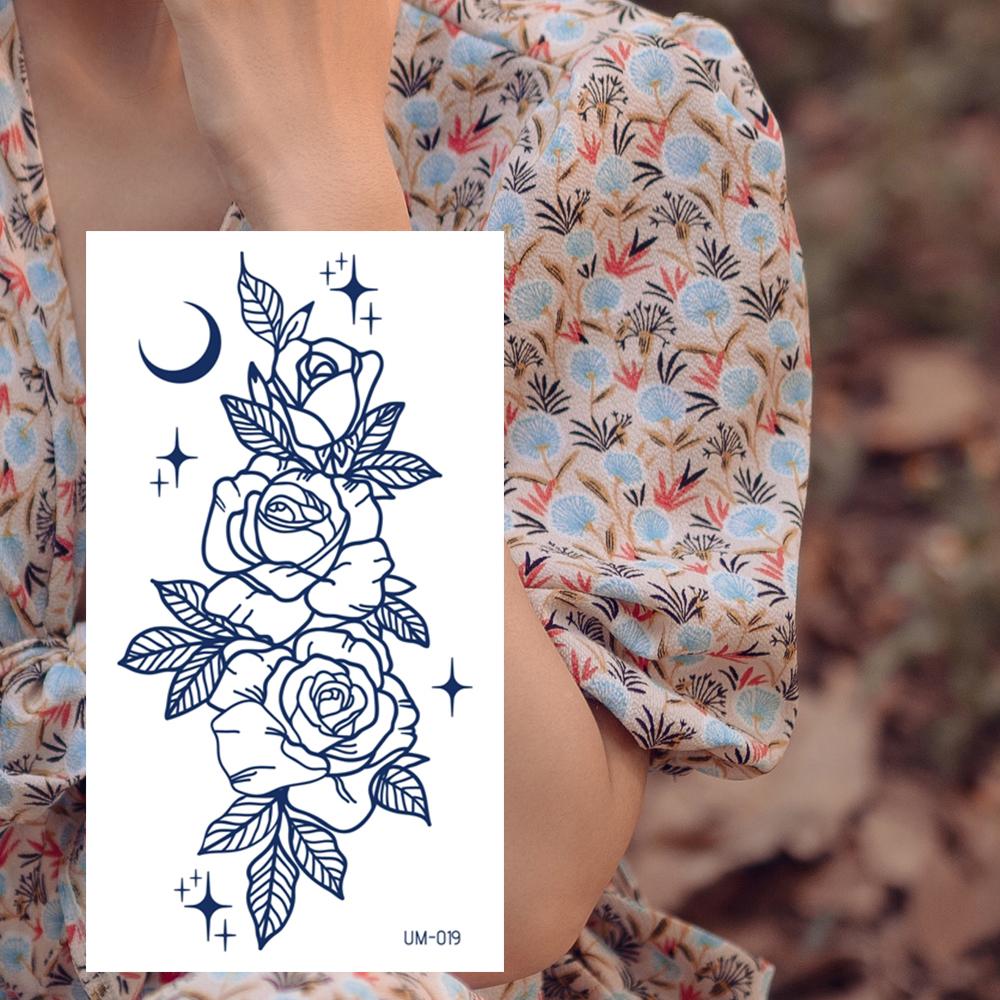 1 лист, полупостоянные реалистичные водонепроницаемые и съемные татуировки в виде трав, женские татуировки на спине, долговечные