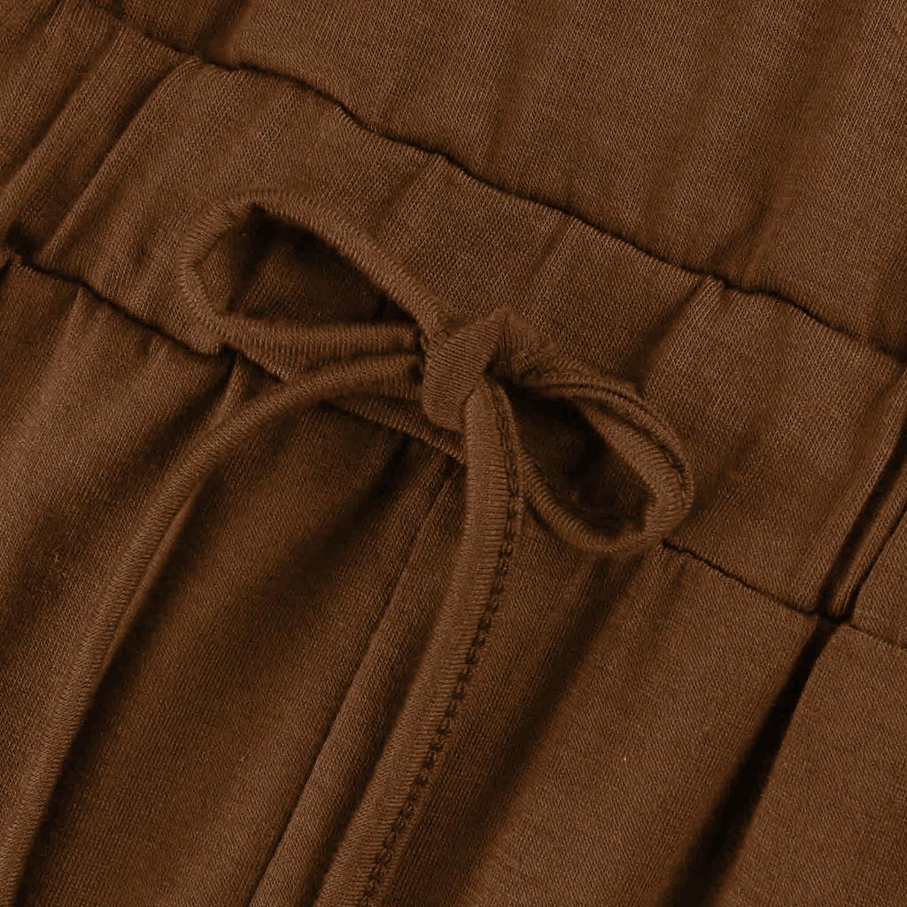 Women’s Sexy Deep V-Neck Short Sleeve Wrap Drawstring Waist Jumpsuit Romper With Pockets