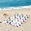 Animal Paw Prints Cats Dogs Rainbow Colors Beach Towel Soft Microfiber Quick Dry Absorbent Quick Towels For Bath