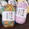 Cotton-Nylon Blend Rainbow Crochet Yarn Thick 80M Colorful Cotton Knitting Yarn Hand Woven Easy-to-See Stitches Beginner