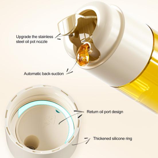 Automatic Oil Dispenser Glass Kitchen Oil Bottle with Drip-Free Spout 320ml/500ml Leakproof Sauce Cruet for Olive Oil Vinegar Soy Sauce Wine