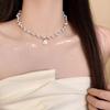 iF ME Elegant Camellia Artificial Pearls Necklace for Women Twist Chain Pendant Necklaces Accessories Jewelry