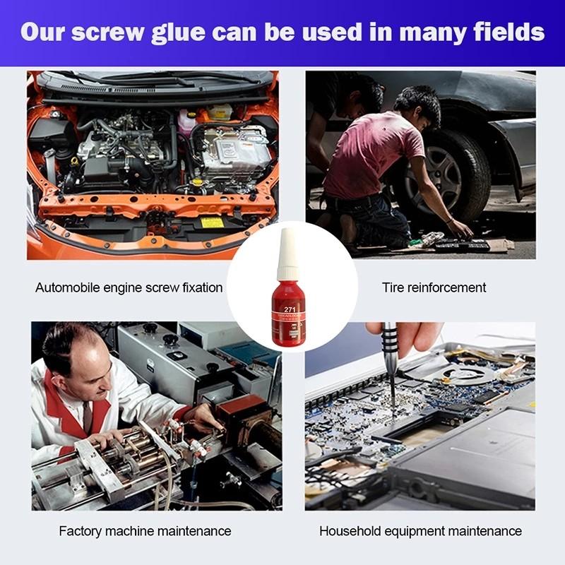 Высокопрочный фиксатор резьбы Красный фиксатор резьбы 271 Фиксатор резьбы 271 10 мл Высокопрочный клей для постоянной герметизации металла