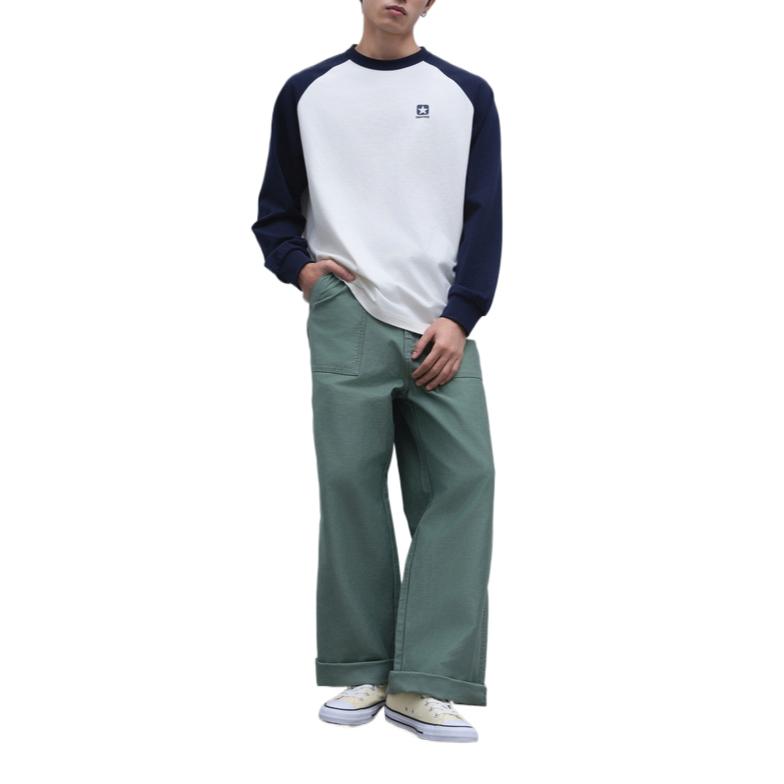 Men's Converse T-Shirts Unisex Blue Crew Neck Moderate