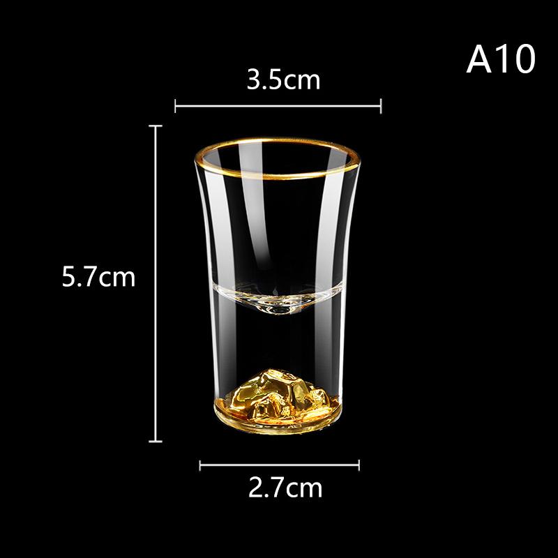 Luxury Crystal Glass Vodka Glass Sake Shochu Glass Bar Liqueur Gold Foil Glass Tea Cup High-end Gifts Hard Liquor Cups