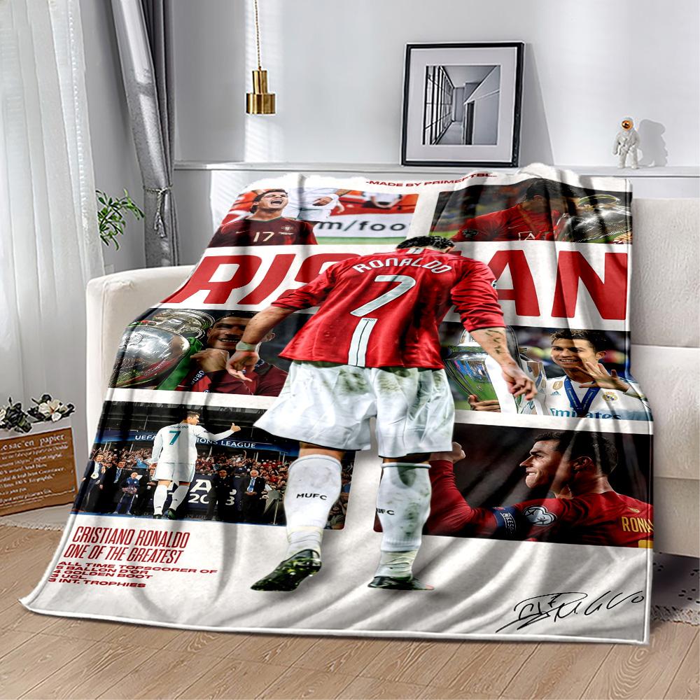 Ronaldo's Number Seven Jersey Blanket Soft & Cozy Suitable for Office Chair Sofa Picnics for All Occasions Digital Print