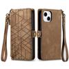 Wallet Zipper Purse Card Solt Leather Case For iPhone 14 15 Pro Max 13 Mini 12 11 SE 2022 X XR XS 8 7 Plus Strap Bag Book Cover