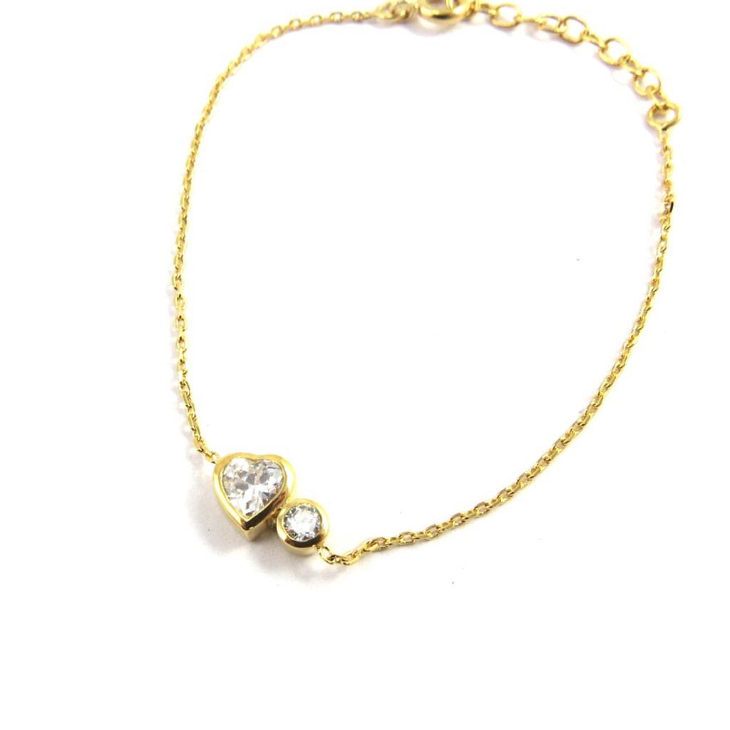 Les Trésors De Lily [M0922] - White 'Love' Gold Plated Bracelet