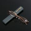 Small Compact Spring Hinge Eyeglass Portable Presbyopic Glasses Reading Glasses with Pen Tube Case