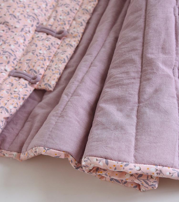 Зимняя хлопковая куртка ручной работы в китайском цветочном стиле с застежкой-лягушкой