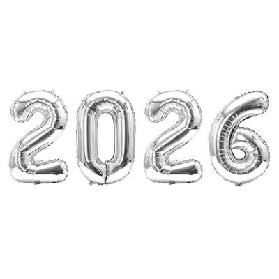 2026 Цифровые фольгированные шары Счастливый канун Нового года Украшение для вечеринки Реквизит для фотобудки Принадлежности Рождественский домашний декор Navidad 2026