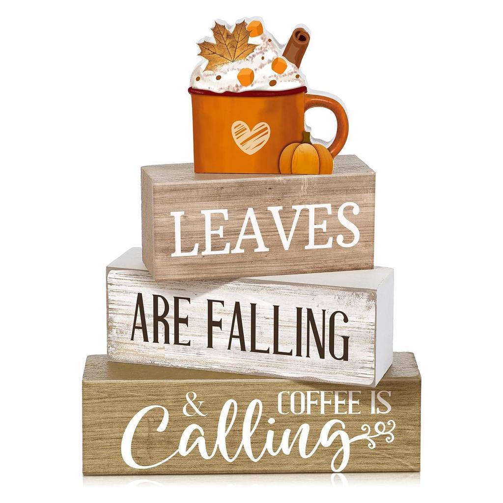 4Pcs Football Table Decorations Football Tiered Tray Decor Sport Game Centerpiece Sign Decorative Rugby Stack Block Gift for Fans Club Tailgate