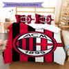 Логотип AC Milan Узорный Комплект Постельного Белья Одеяло Пододеяльник Наволочка Домашний Декор Подарок на День Рождения (1 пододеяльник + 2 наволочки, без наполнителя)