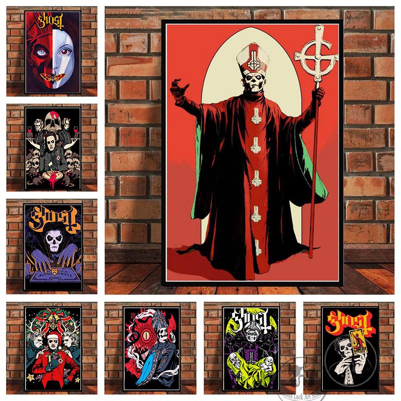 Плакаты с призраками, плакаты и принты шведских хэви-метал групп, абстрактное искусство, картина маслом в кафе-баре