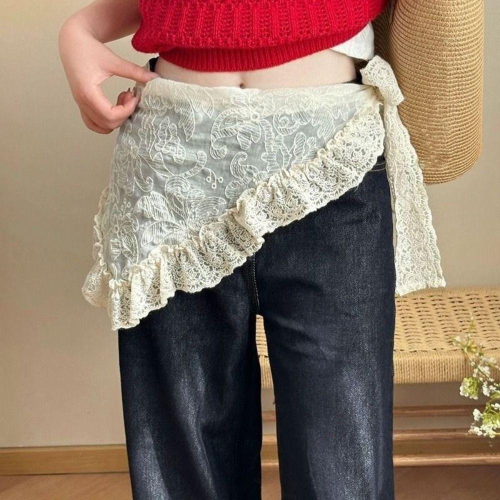 Ethnic Style Lace Headband Embroidered Embroidered Flower Scarves All-match Skirt Curtain Women