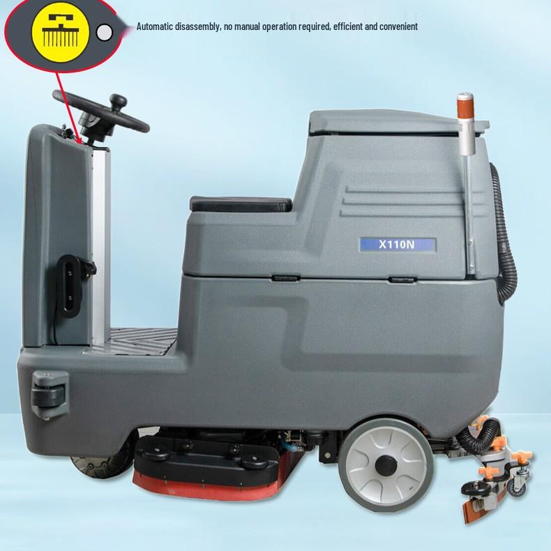 Electric Ride-On Floor Scrubber and Sweeper with Vacuum and Mop for Industrial and Commercial Use