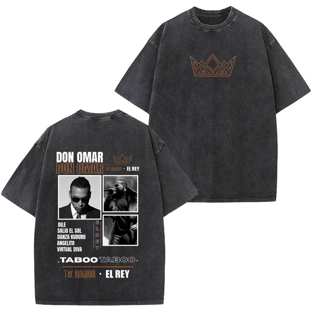 Rapper Don Omar Album Print Tshirts Unisex Women Fashion Tshirts Shortsleeved Loose Casual Cotton Vintage Washed Tshirts Tops