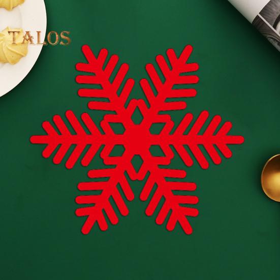 2 шт., рождественские подставки для столовых приборов, прочные многоразовые подставки в форме снежинок для праздничных украшений для обеденного стола