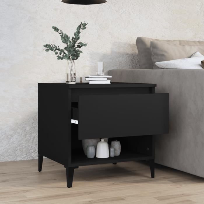 VidaXL Table d'appoint Noir 50x46x50 cm Bois d’ingénierie 819550