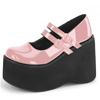  New Female Lolita Cute Mary Janes Pumps Platform Wedges High Heels Women 'S Pumps Sweet Gothic Punk Shoes Woman
