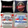 Классический бренд напитков Budweiser Наволочка Мягкая Легко стирающаяся Наволочка для подушки Универсальная для дивана кровати путешествий и офиса