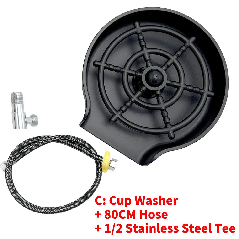 Automatic Glass Rinser High Pressure Cup Washer Bar Beer Milk Tea Cup Cleaner Automatic Glass Cup Washer for Kitchen Sink