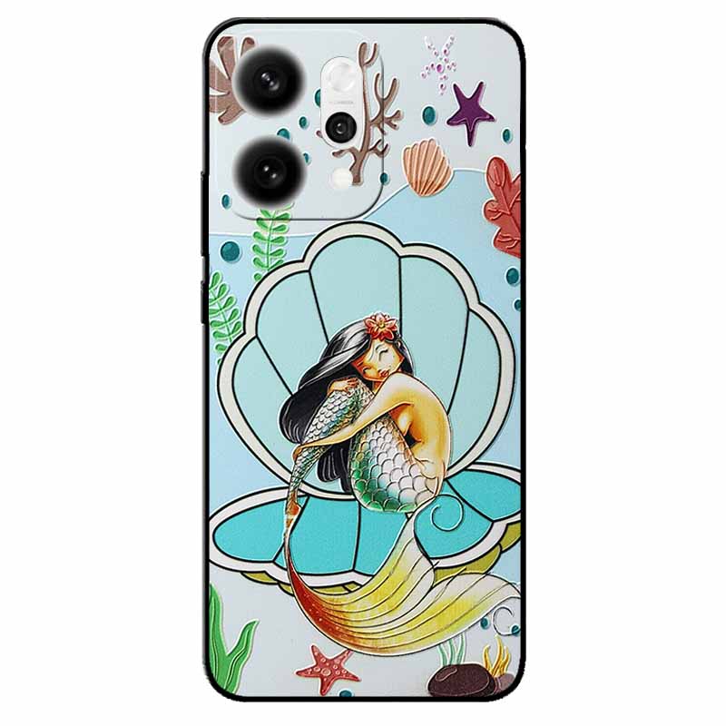 3D Cartoon Emboss Case For Oppo Reno14 5G Relief Embossed Retro Silicone Back Cover For Reno 14 CPH2737 Funda Anime Coque Reno14