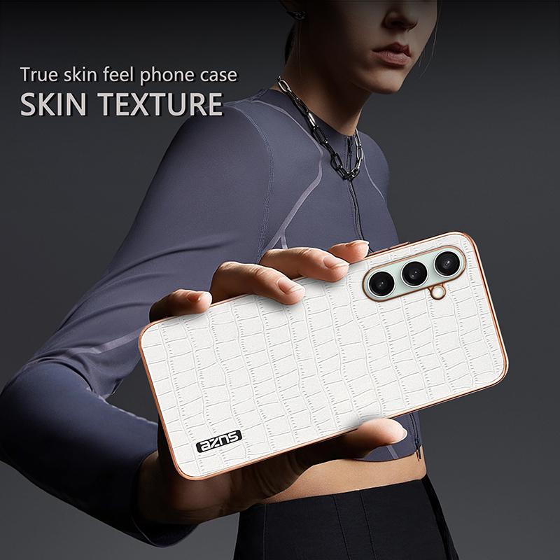 AZNS For Samsung Galaxy A36 5G Case Electroplating Crocodile Texture PU+TPU Phone Cover