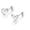[Peacetachio] Earrings Compatible with Metal Allergies Silver Silver925 Heart Gold Pink Gold 18K Coating Screw Screw Type Hard To Get Caught On