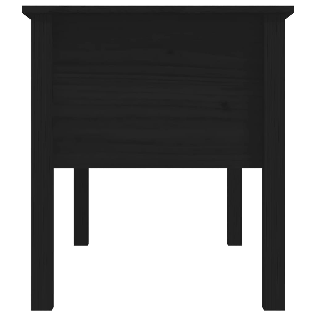 Vidaxl Stolik Kawowy, Czarny, 102X49X55 Cm, Lite Drewno Sosnowe