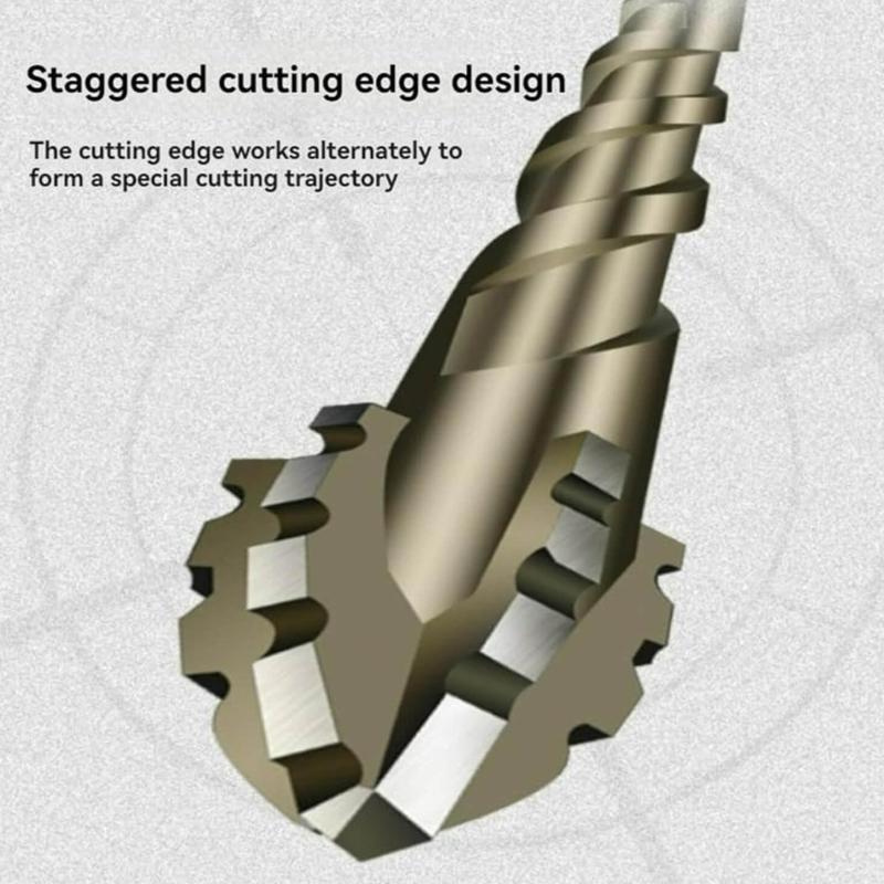 Полноразмерный набор эксцентриковых сверл с зубцами для кладки, керамики, стекла, бетона, крестообразное сверло