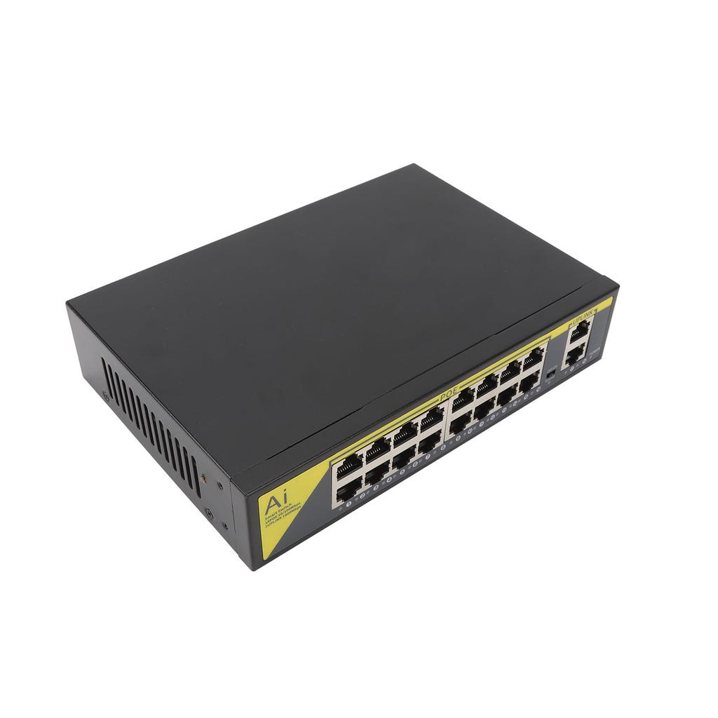 18 Port POE Switch Network Monitoring Excellent Heat Dissipation Noiseless Metal Shell Gigabit