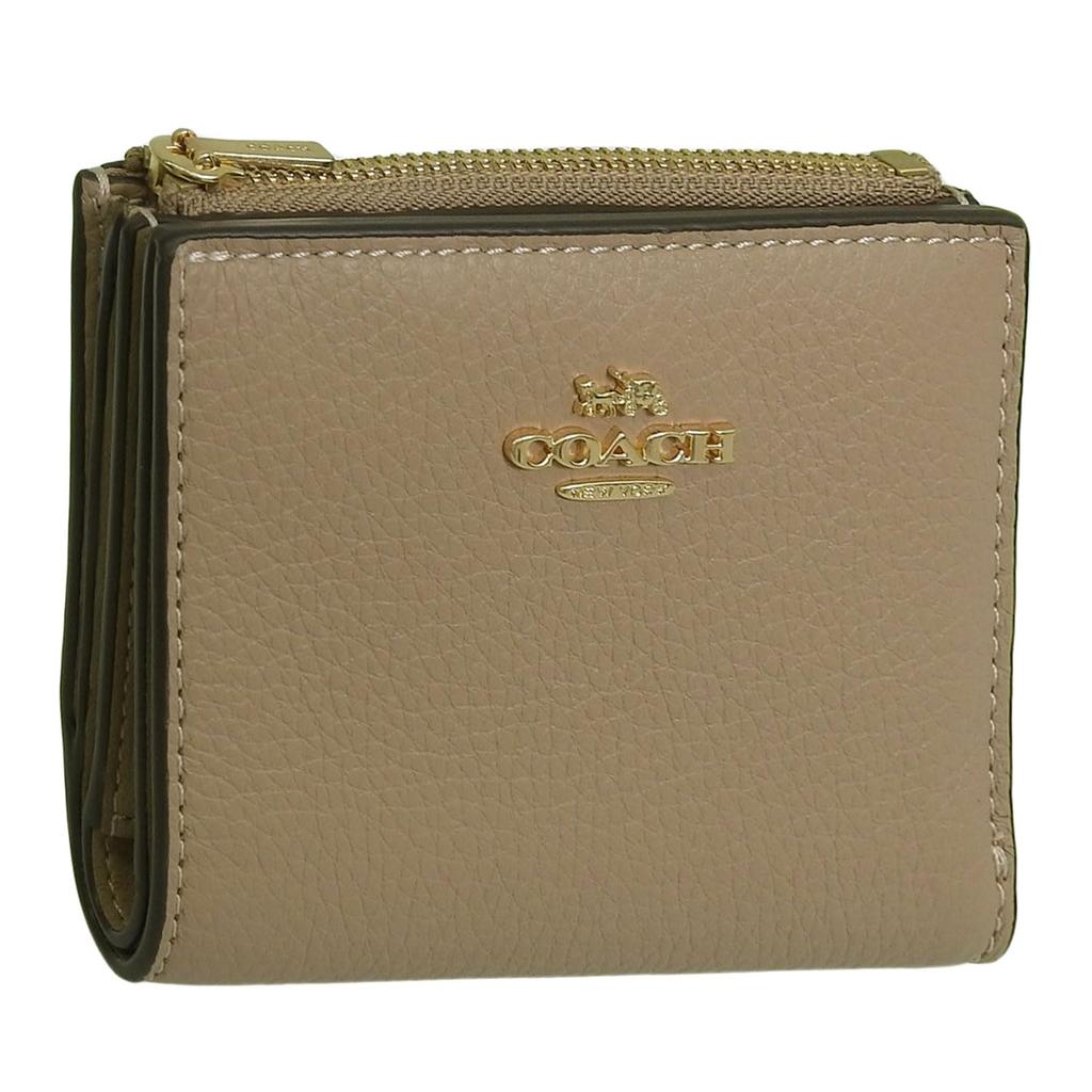 Wallet Bifold Folding Wallet Compact Outlet Brand Leather PBL LEATHER BIFOLD WALLET CM315 [Coach] Women's (TAUPE/Beige) [Item]