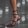 Нишевый дизайн туфли на высоком каблуке 2024 новые черные сексуальные супер фея тонкий каблук с сандалиями на высоком каблуке женщины