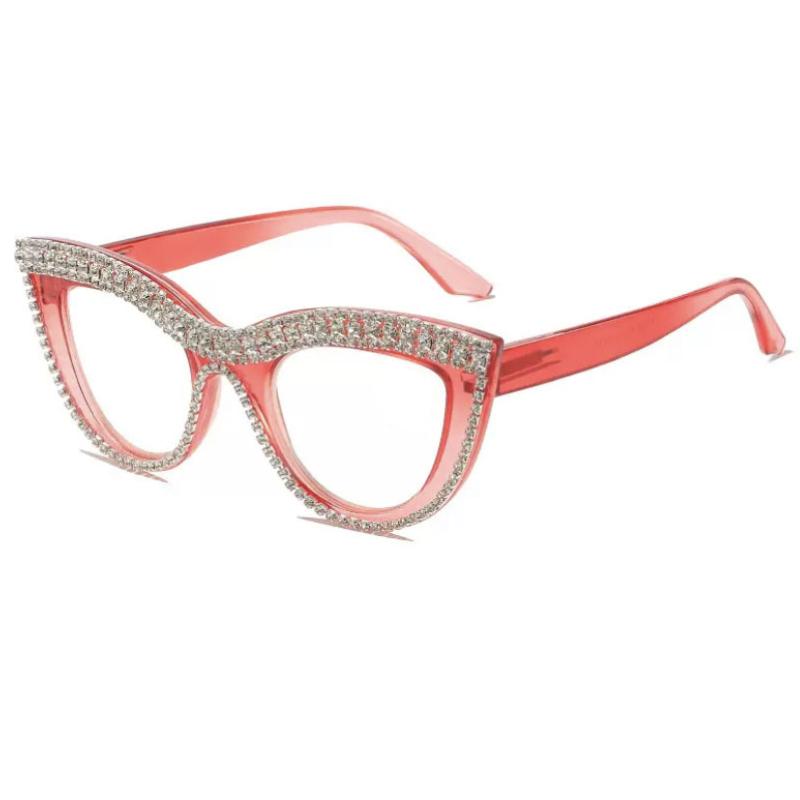 Модные очки для чтения с инкрустацией бриллиантами, винтажные роскошные очки для чтения «кошачий глаз», очки для защиты от компьютера