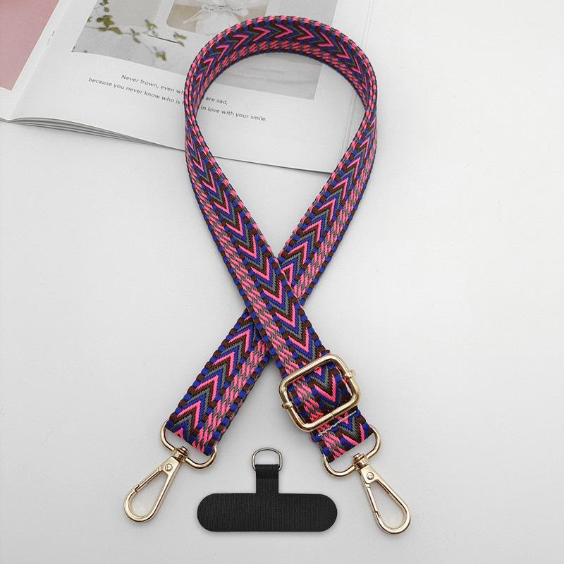 New Color Bag Shoulder Strap Mobile Phone Lanyard Woven Fashion Contrasting Color Bag Strap Crossbody Dual-purpose Strap