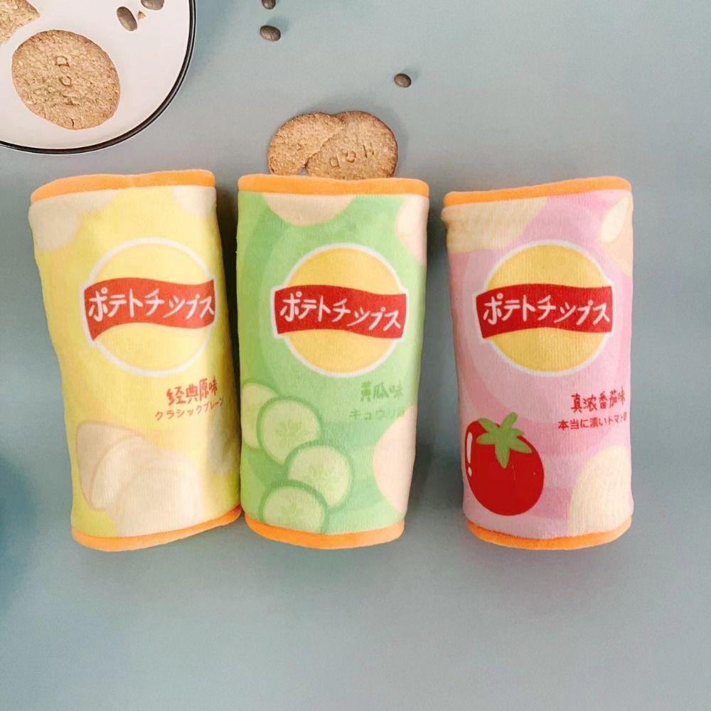 Wear Resistant Simulated Potato Chip Dog Toy Plush Pet Snuffle Toy  For Cats/Kitten