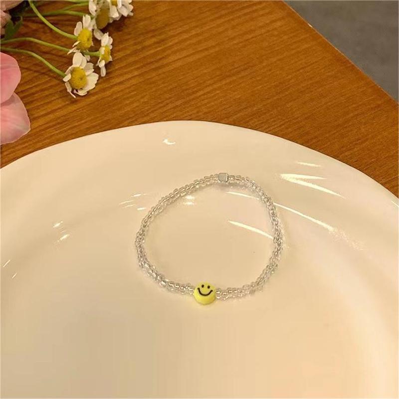 Браслет из бисера «Цветок-смайлик»