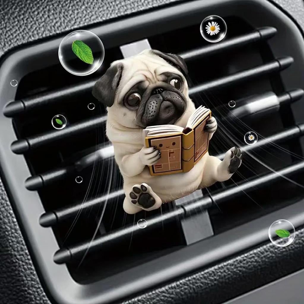 Car Vent Air Freshener Cute Dog Car Air Freshener Diffuser 2D Acrylic Aromatherapy Diffuser Long-Lasting Scent Vehicle