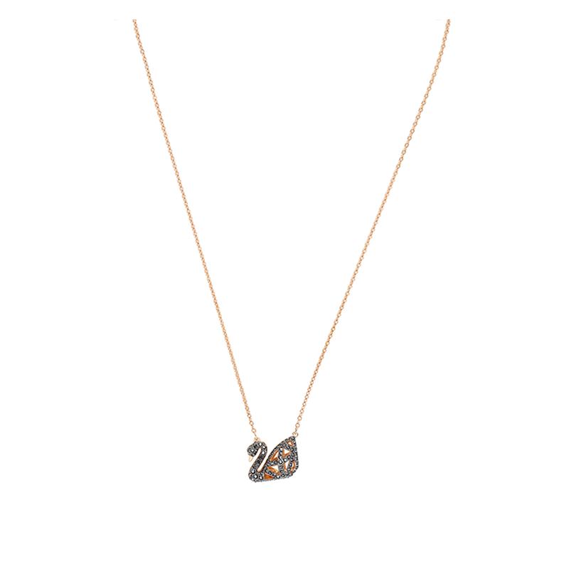 Swarovski Swan black and white two-piece hollow swan necklace for women 5281275