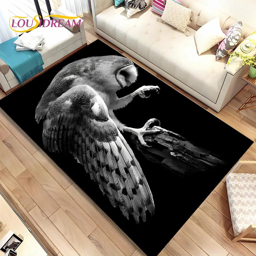 Милый ковер с 3D мультяшным рисунком совы, ковер для дома, гостиной, детской спальни, дивана, коврик для двери, декор, детские игры, нескользящий напольный коврик