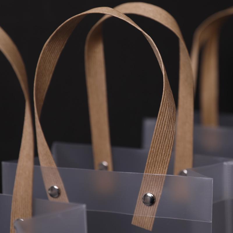 Frosted Transparent PVC Tote Bag - Waterproof Cosmetic Gift Packaging