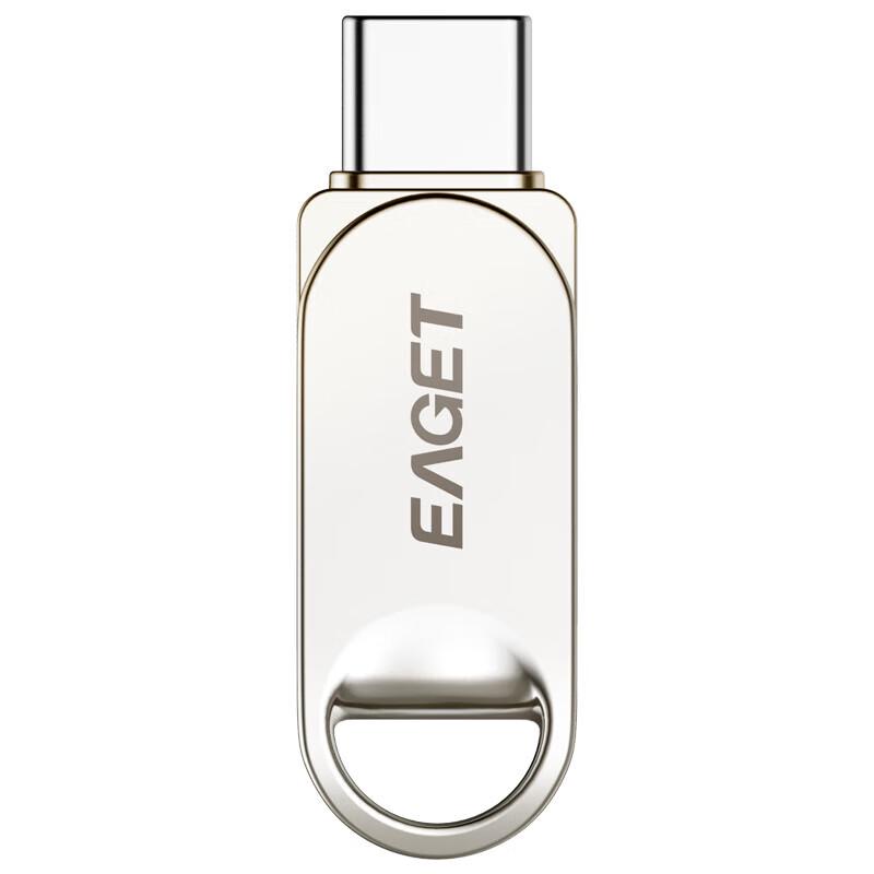 EAGET HT10 Двухпортовая металлическая USB-флешка с интерфейсом Type-C и USB 3.2, вращающаяся
