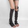 Балетные гетры с бахромой, гетры для сапог со шнуровкой, Y2K, свободные носки, чехол для стопы, женские